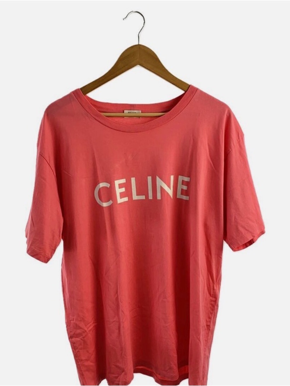 Celine Coral Logo Short-Sleeve Tee